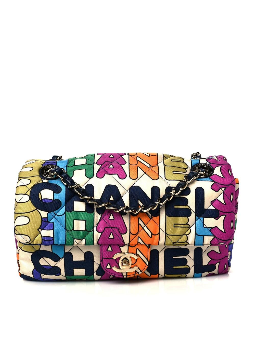 Chanel Printed Fabric Quilted Logo #300495C11B